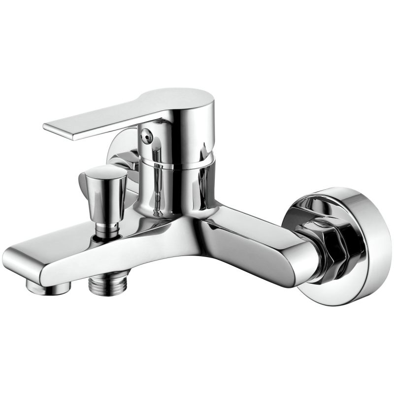 Basic Wannenarmatur Arles chrom 1/2"-Brauseanschluss inkl S-Anschlüsse und Rosetten