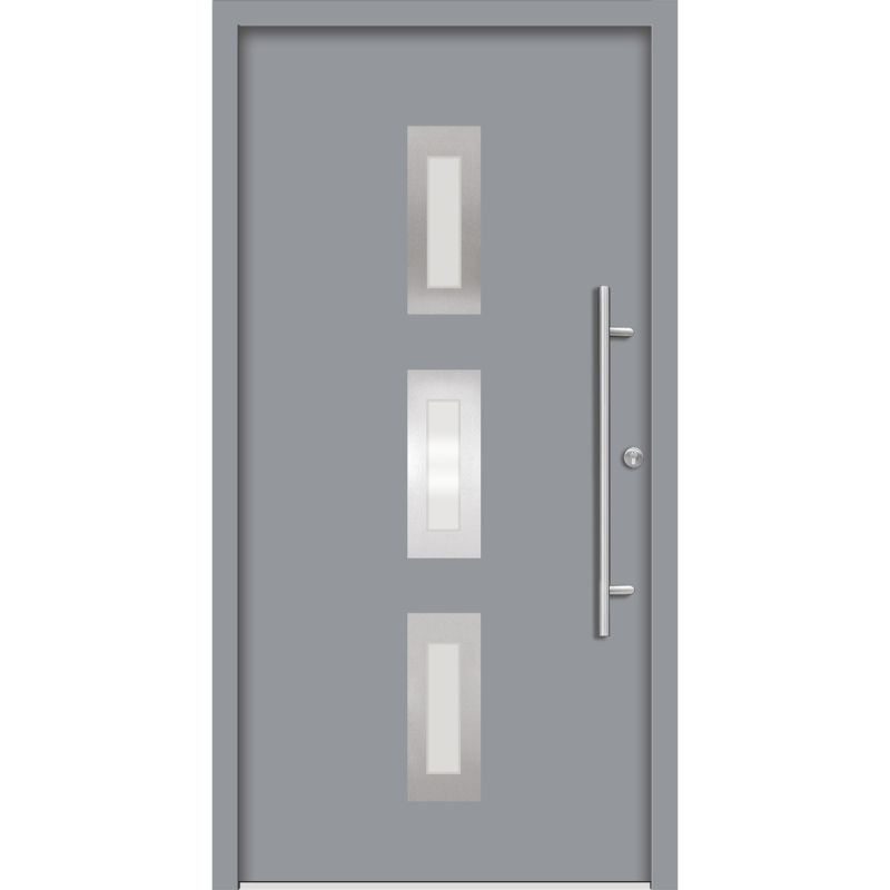 SplenDoor Premium-Haustür Passivedoor Aalborg energiesparend grau 110 x 210 cm rechts