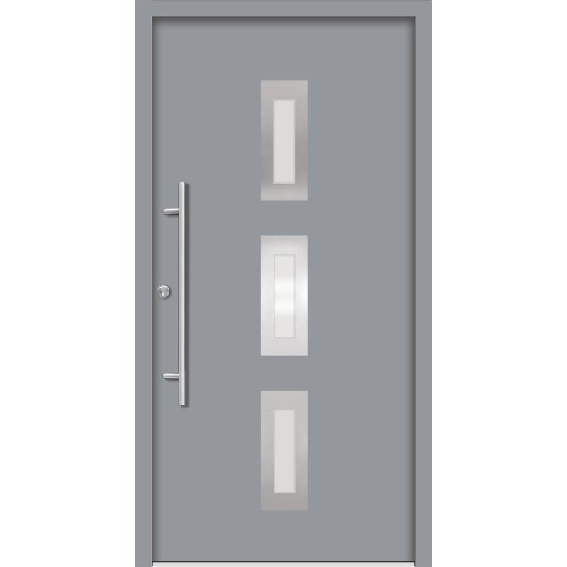SplenDoor Premium-Haustür Passivedoor Aalborg energiesparend grau 100 x 200 cm links