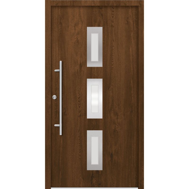 SplenDoor Premium-Haustür Passivedoor Aalborg energiesparend nussbaum 100 x 200 cm links