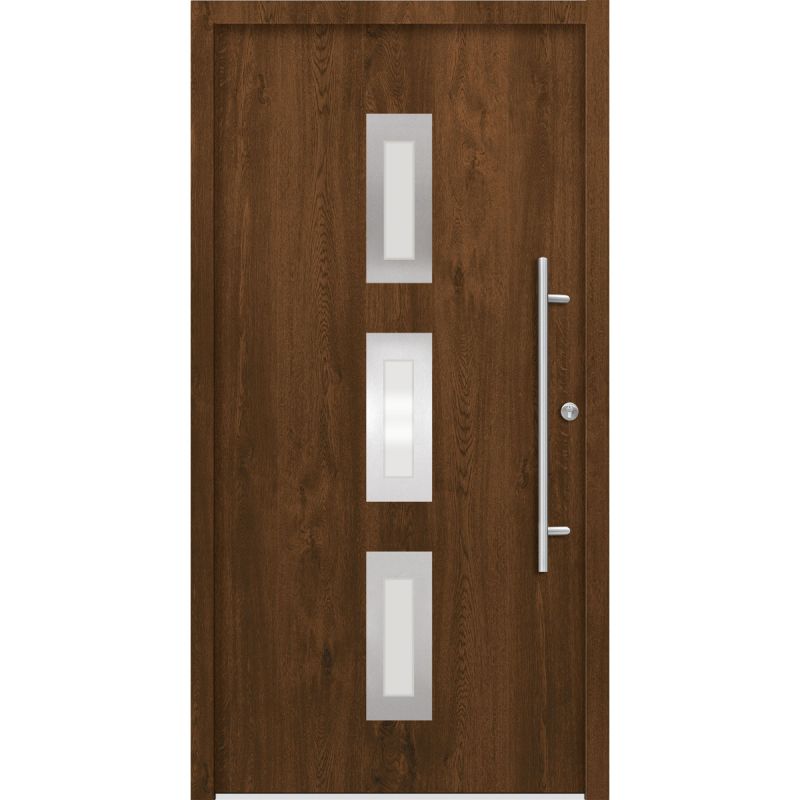 SplenDoor Premium-Haustür Passivedoor Aalborg energiesparend nussbaum 100 x 200 cm rechts