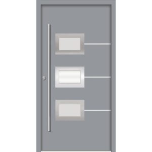 SplenDoor  Premium-Haustür Passivedoor Bergen energiesparend grau 110 x 210 cm links
