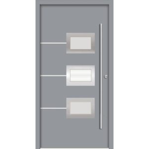 SplenDoor  Premium-Haustür Passivedoor Bergen energiesparend grau 100 x 210 cm rechts