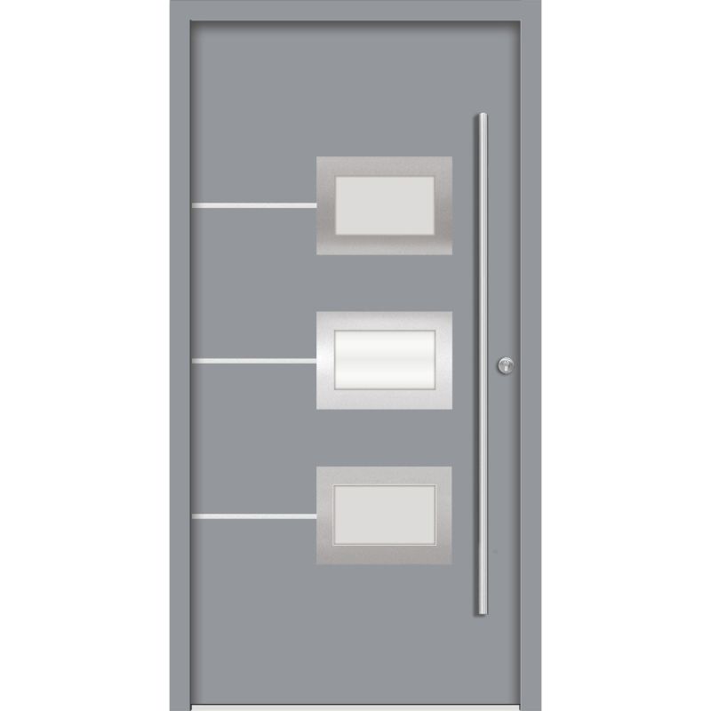 SplenDoor  Premium-Haustür Passivedoor Bergen energiesparend grau 100 x 200 cm rechts