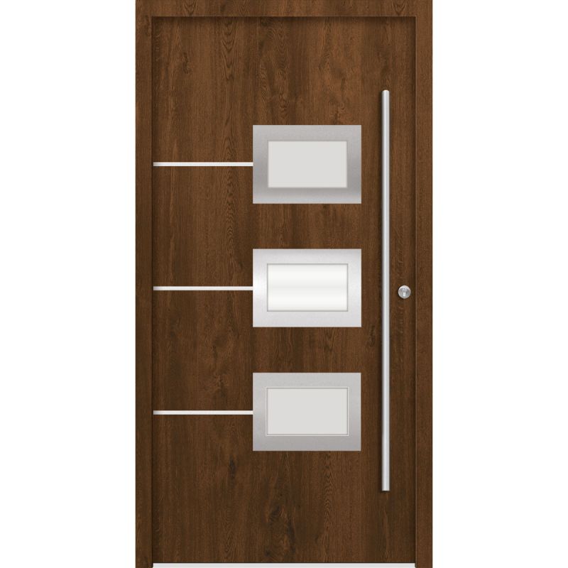 SplenDoor Premium-Haustür Passivedoor Bergen energiesparend nussbaum 100 x 200 cm rechts