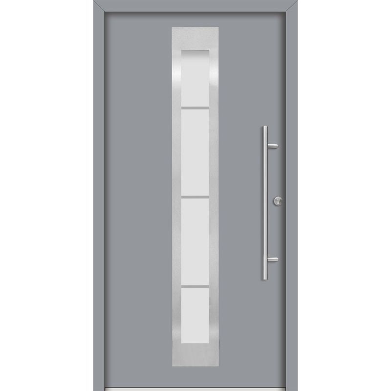 SplenDoor Premium-Haustür Passivedoor Malmo energiesparend grau 100 x 210 cm rechts