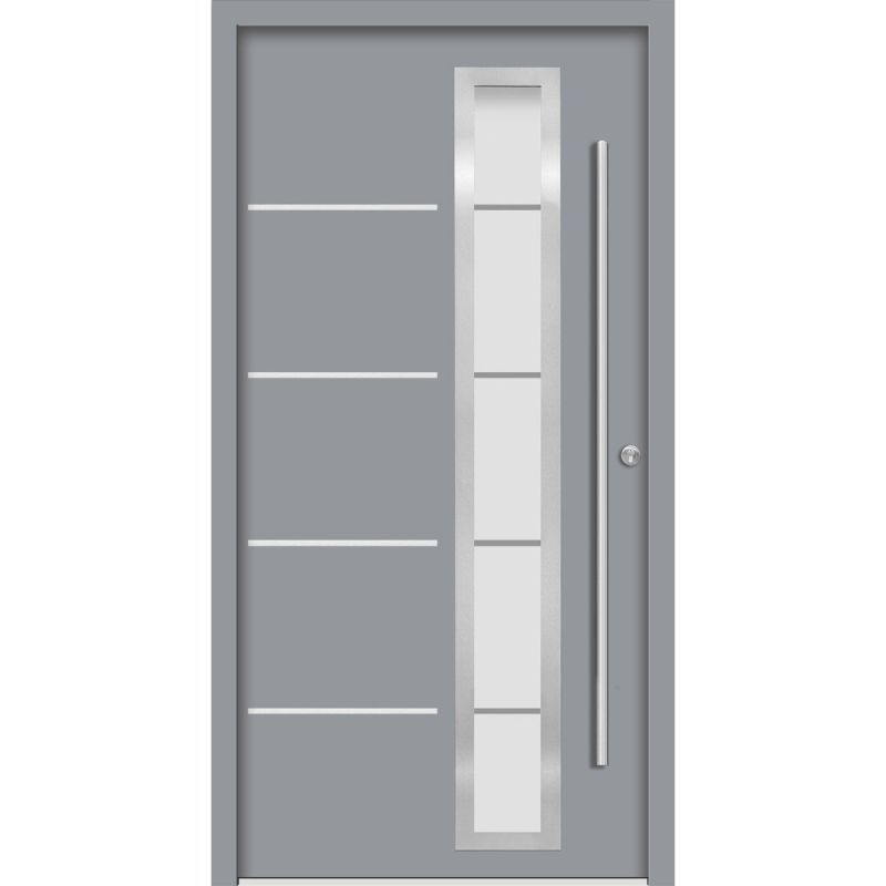 SplenDoor Premium-Haustür Passivedoor Uppsala energiesparend grau 100 x 210 cm rechts