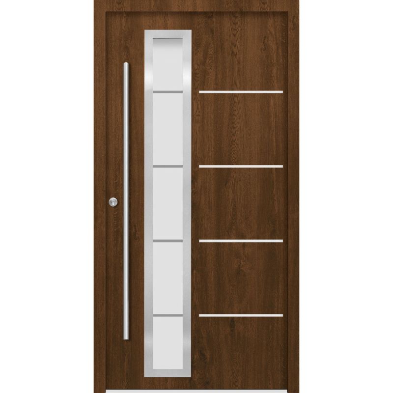 SplenDoor Premium-Haustür Passivedoor Uppsala energiesparend nussbaum 100 x 210 cm links