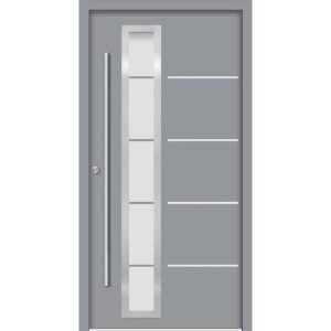 SplenDoor  Premium-Haustür Passivedoor Uppsala energiesparend grau 100 x 200 cm links