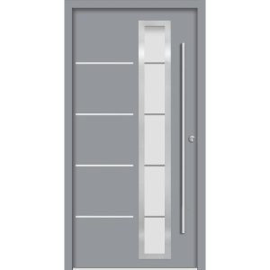 SplenDoor  Premium-Haustür Passivedoor Uppsala energiesparend grau 100 x 200 cm rechts
