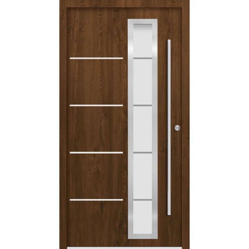 SplenDoor Premium-Haustür Passivedoor Uppsala energiesparend nussbaum 100 x 200 cm rechts