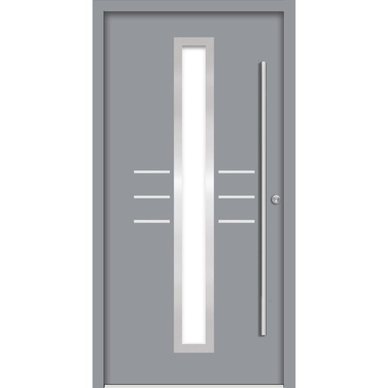 SplenDoor  Premium-Haustür Passivedoor Lund energiesparend grau 110 x 210 cm rechts