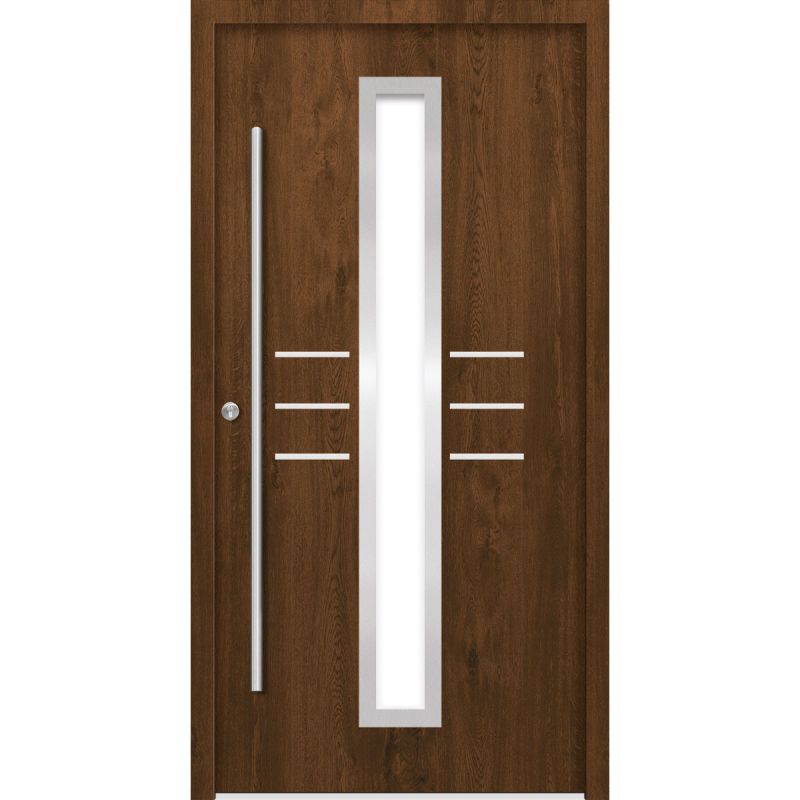 SplenDoor Premium-Haustür Passivedoor Lund energiesparend nussbaum 110 x 210 cm links