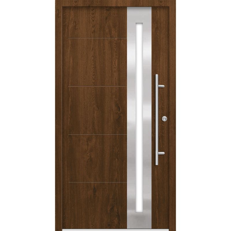 SplenDoor  Premium-Haustür Passivedoor Eksjo energiesparend nussbaum 110 x 210 cm rechts