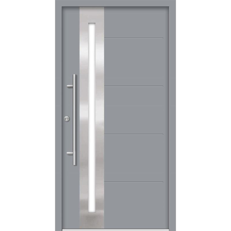 SplenDoor Premium-Haustür Passivedoor Eksjo energiesparend grau 100 x 210 cm links