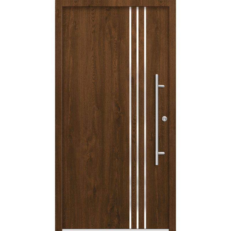 SplenDoor  Premium-Haustür Passivedoor Kalmar energiesparend nussbaum 110 x 210 cm rechts