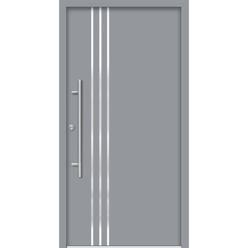 SplenDoor Premium-Haustür Passivedoor Kalmar energiesparend grau 100 x 210 cm links