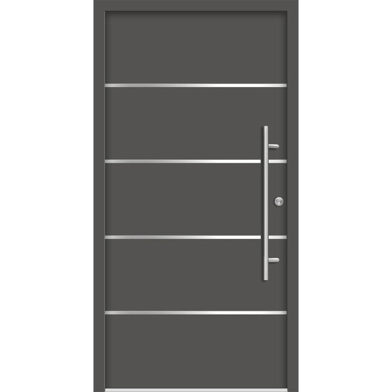 SplenDoor  Premium-Haustür Passivedoor Visby energiesparend anthrazit 110 x 210 cm rechts