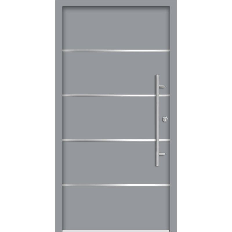 SplenDoor  Premium-Haustür Passivedoor Visby energiesparend grau 110 x 210 cm rechts