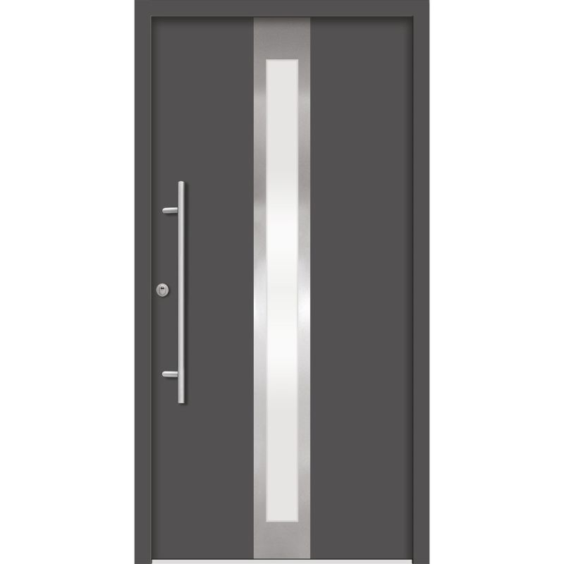 SplenDoor Premium-Haustür Passivedoor Stockholm RC2 energiesparend einbruchsicher anthrazit 110 x 210 cm links
