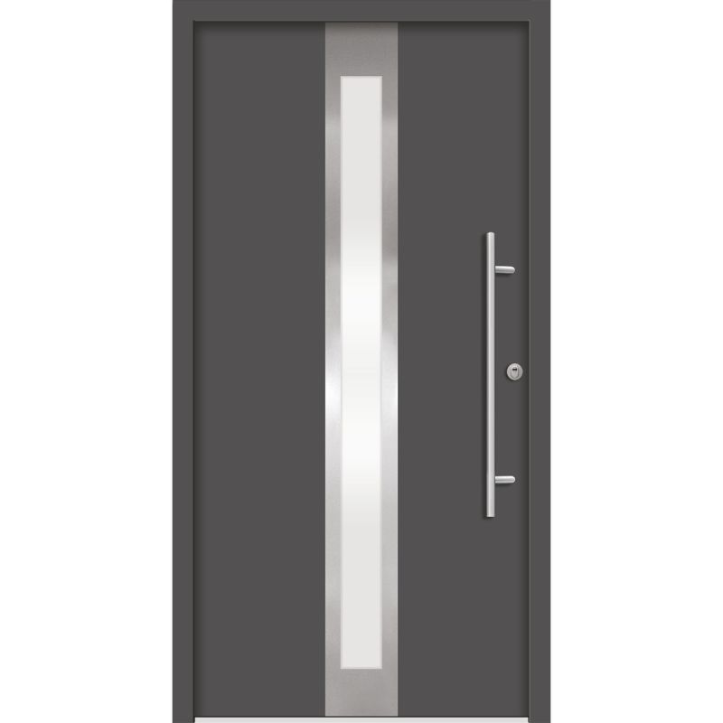 SplenDoor Premium-Haustür Passivedoor Stockholm RC2 energiesparend einbruchsicher anthrazit 110 x 210 cm rechts