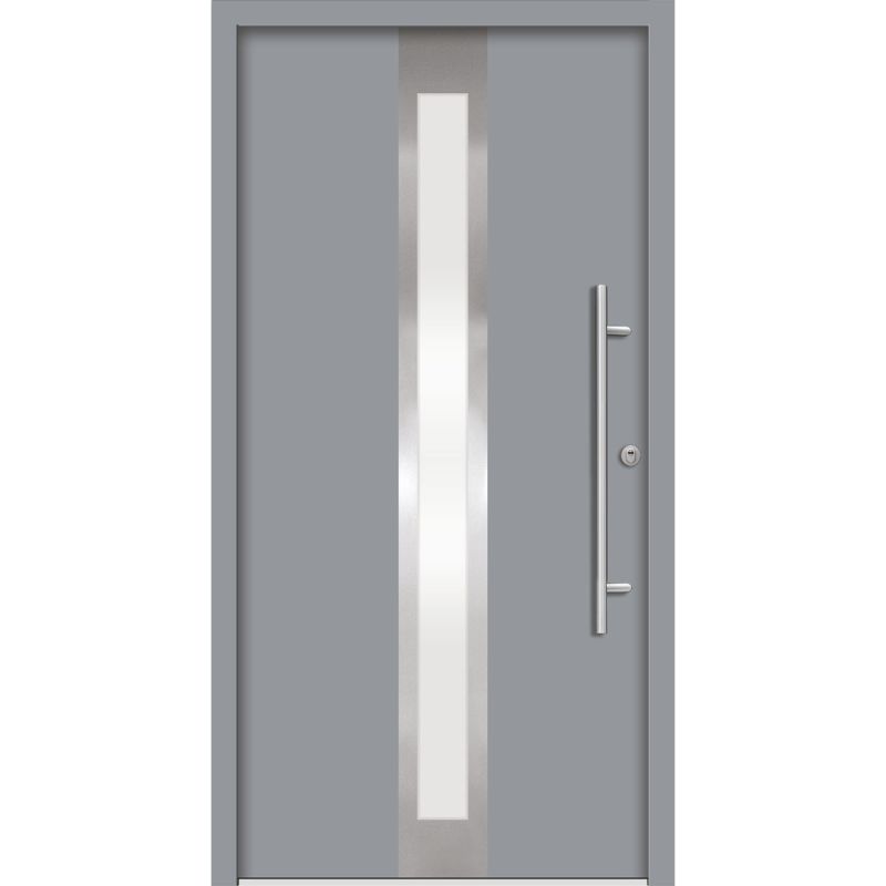 SplenDoor Premium-Haustür Passivedoor Stockholm RC2 energiesparend einbruchsicher grau 100 x 200 cm rechts