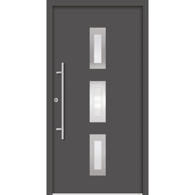 SplenDoor Premium-Haustür Passivedoor Aalborg RC2 energiesparend einbruchsicher anthrazit 110 x 210 cm links
