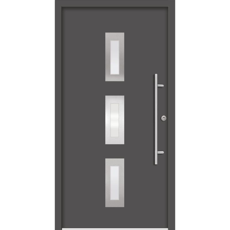 SplenDoor Premium-Haustür Passivedoor Aalborg energiesparend anthrazit 110 x 210 cm rechts