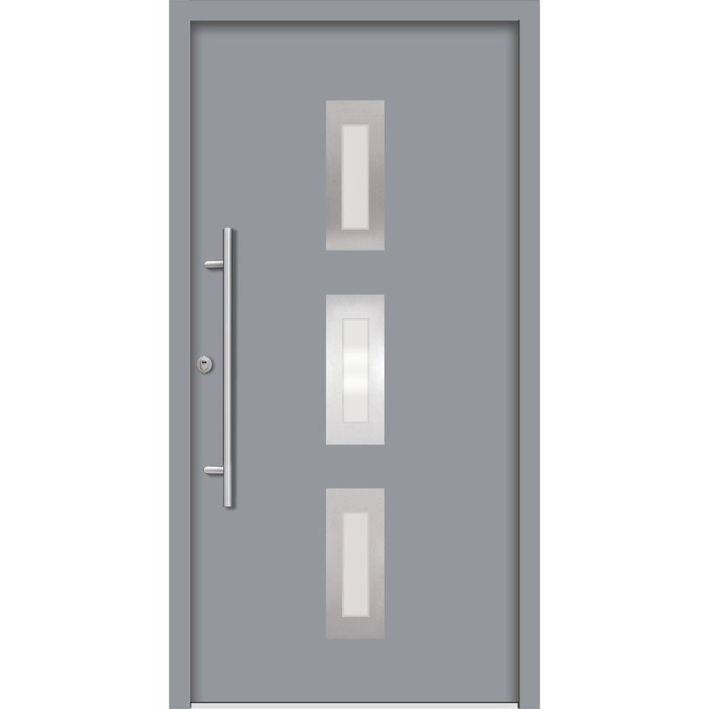 SplenDoor Premium-Haustür Passivedoor Aalborg energiesparend grau 100 x 210 cm links
