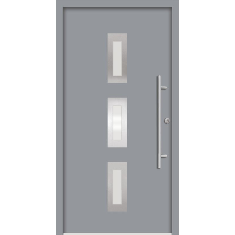 SplenDoor Premium-Haustür Passivedoor Aalborg energiesparend grau 100 x 210 cm rechts