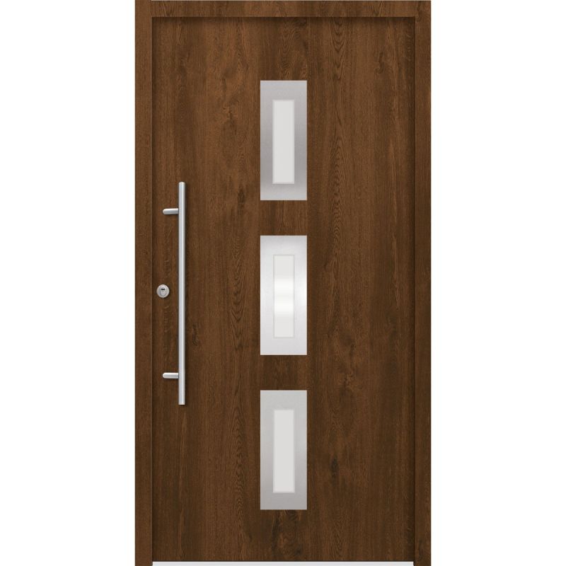 SplenDoor Premium-Haustür Passivedoor Aalborg energiesparend nussbaum 100 x 210 cm links
