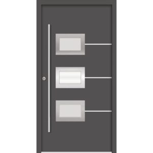 SplenDoor  Premium-Haustür Passivedoor Bergen RC2 energiesparend einbruchsicher anthrazit 110 x 210 cm links