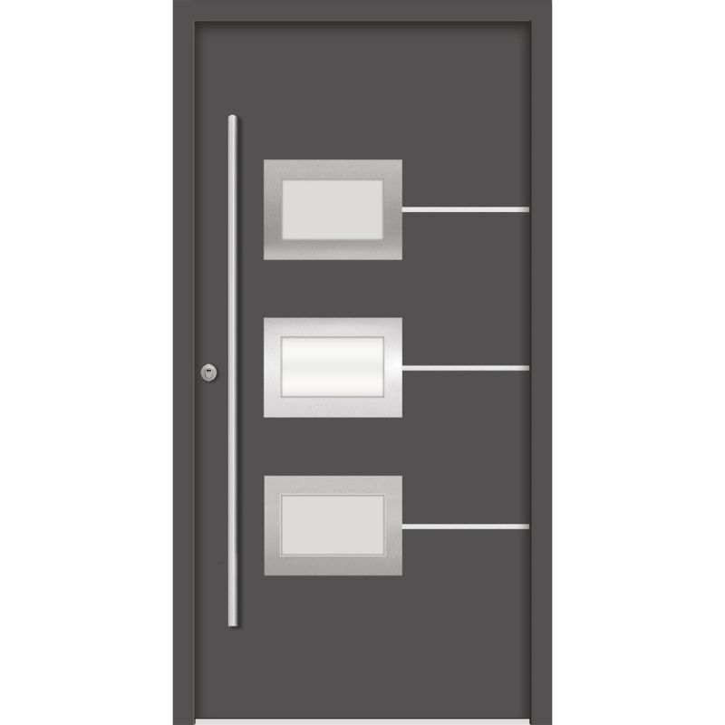 SplenDoor  Premium-Haustür Passivedoor Bergen RC2 energiesparend einbruchsicher anthrazit 110 x 210 cm links