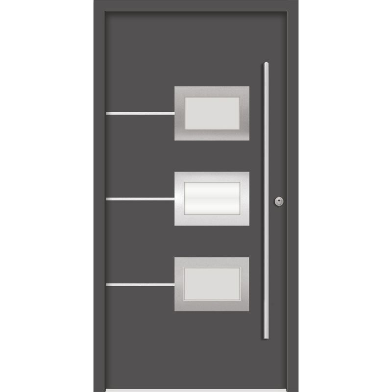 SplenDoor  Premium-Haustür Passivedoor Bergen RC2 energiesparend einbruchsicher anthrazit 110 x 210 cm rechts