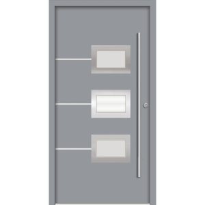 SplenDoor  Premium-Haustür Passivedoor Bergen RC2 energiesparend einbruchsicher grau 110 x 210 cm rechts