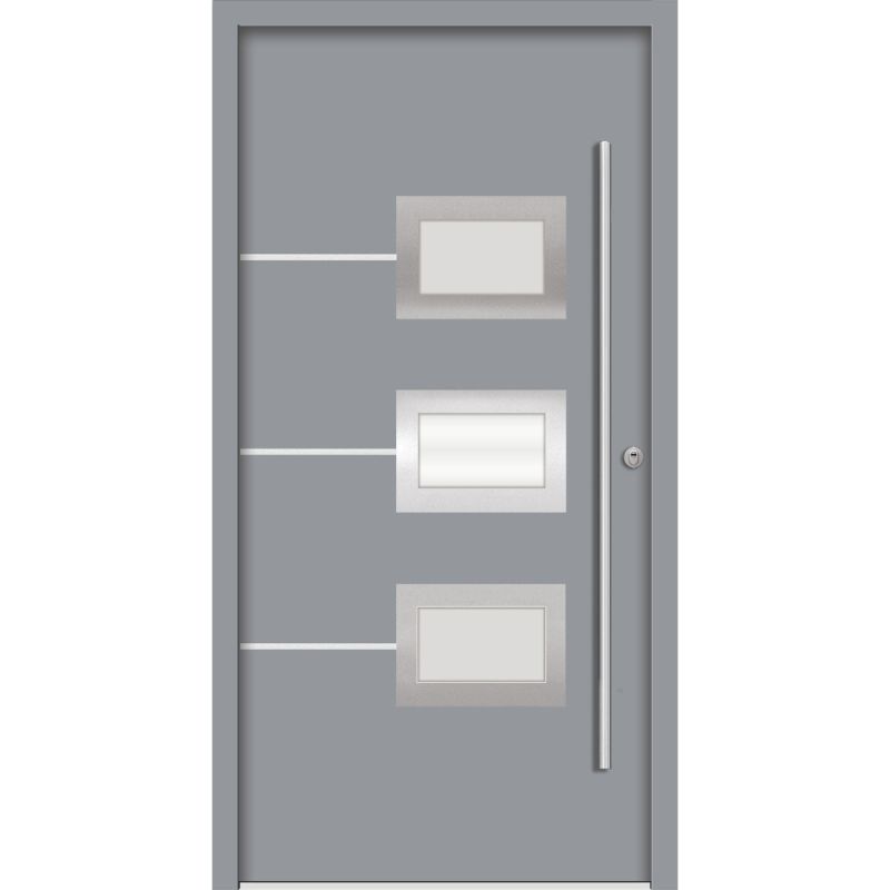SplenDoor  Premium-Haustür Passivedoor Bergen RC2 energiesparend einbruchsicher grau 110 x 210 cm rechts