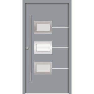 SplenDoor  Premium-Haustür Passivedoor Bergen RC2 energiesparend einbruchsicher grau 100 x 210 cm links