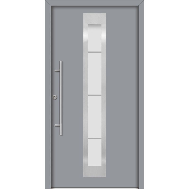 SplenDoor Premium-Haustür Passivedoor Malmo RC2 energiesparend einbruchsicher grau 110 x 210 cm links