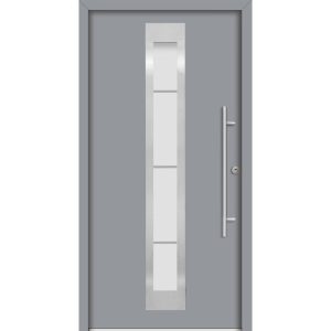 SplenDoor  Premium-Haustür Passivedoor Malmo RC2 energiesparend einbruchsicher grau 100 x 210 cm rechts