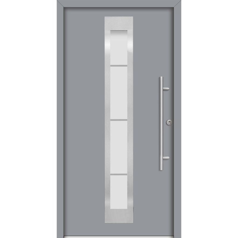 SplenDoor Premium-Haustür Passivedoor Malmo RC2 energiesparend einbruchsicher grau 100 x 210 cm rechts