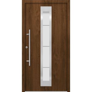 SplenDoor  Premium-Haustür Passivedoor Malmo RC2 energiesparend einbruchsicher nussbaum 100 x 200 cm links