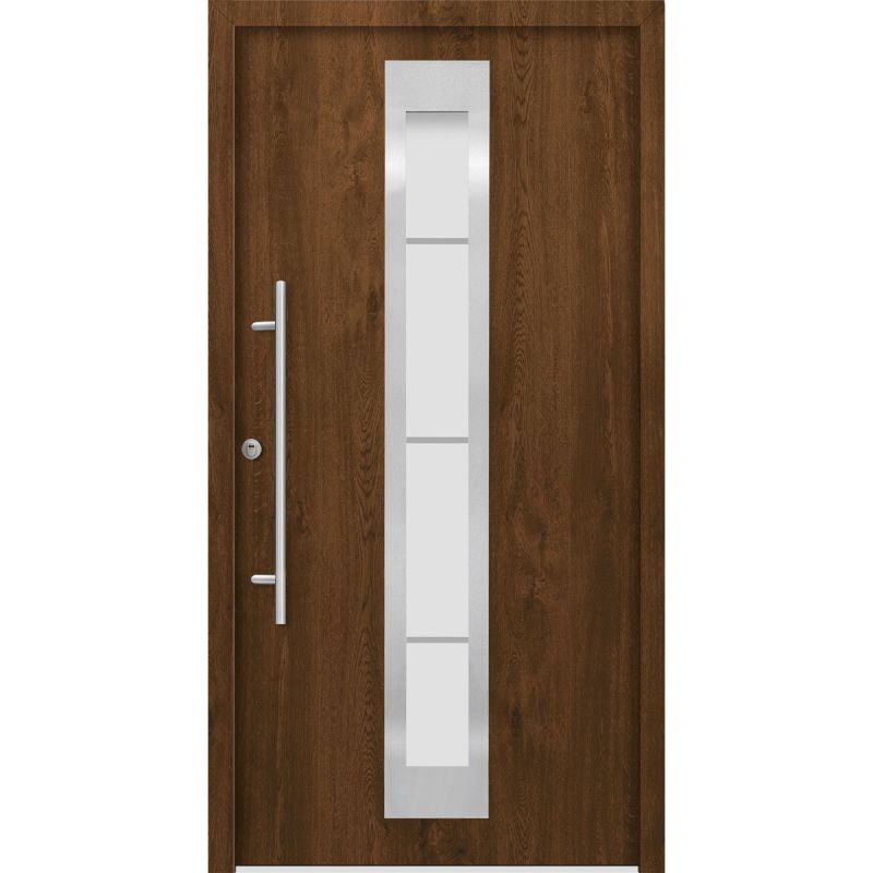 SplenDoor Premium-Haustür Passivedoor Malmo RC2 energiesparend einbruchsicher nussbaum 100 x 200 cm links