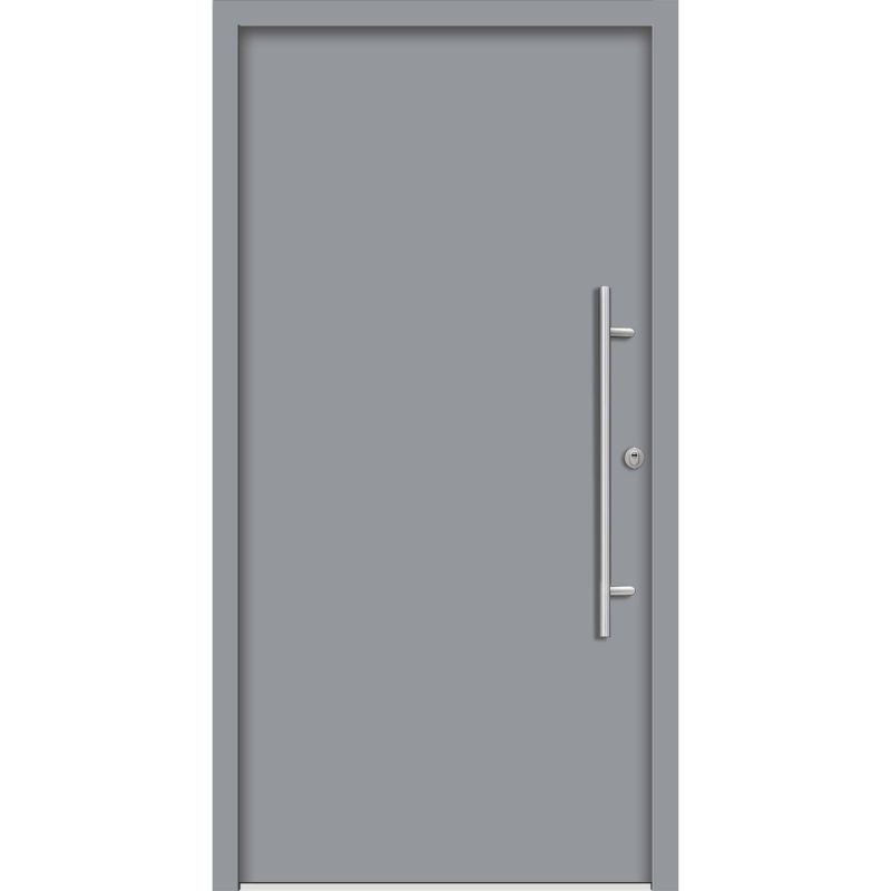 SplenDoor Premium-Haustür Passivedoor Ribe RC2 energiesparend einbruchsicher grau 100 x 210 cm rechts