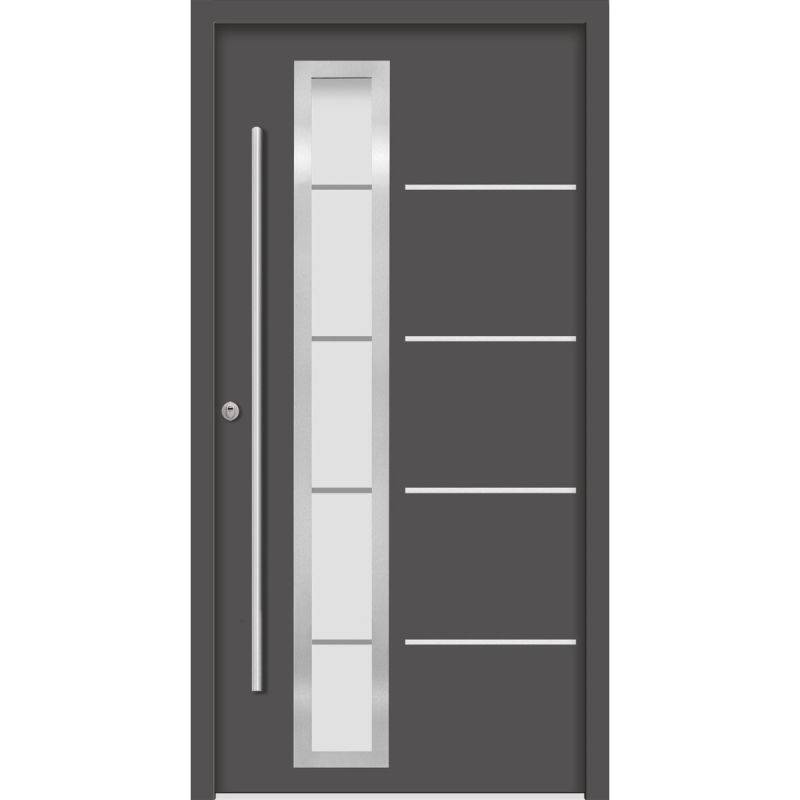 SplenDoor Premium-Haustür Passivedoor Uppsala RC2 energiesparend einbruchsicher anthrazit 110 x 210 cm links