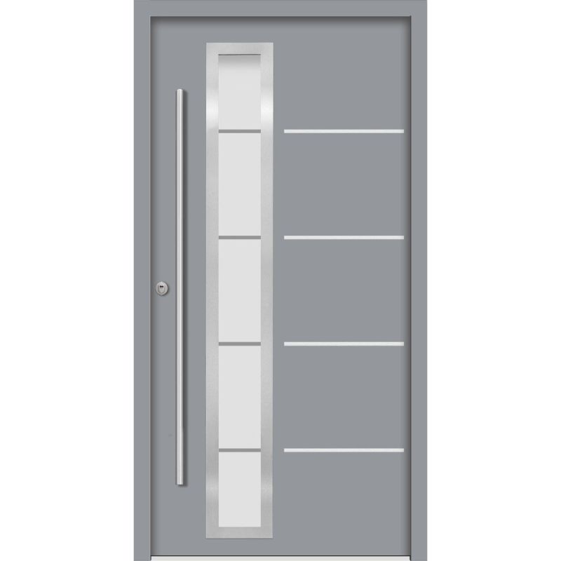 SplenDoor Premium-Haustür Passivedoor Uppsala RC2 energiesparend einbruchsicher grau 110 x 210 cm links