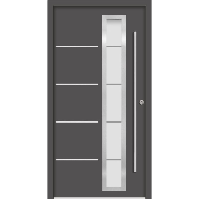 SplenDoor Premium-Haustür Passivedoor Uppsala RC2 energiesparend einbruchsicher anthrazit 100 x 200 cm rechts