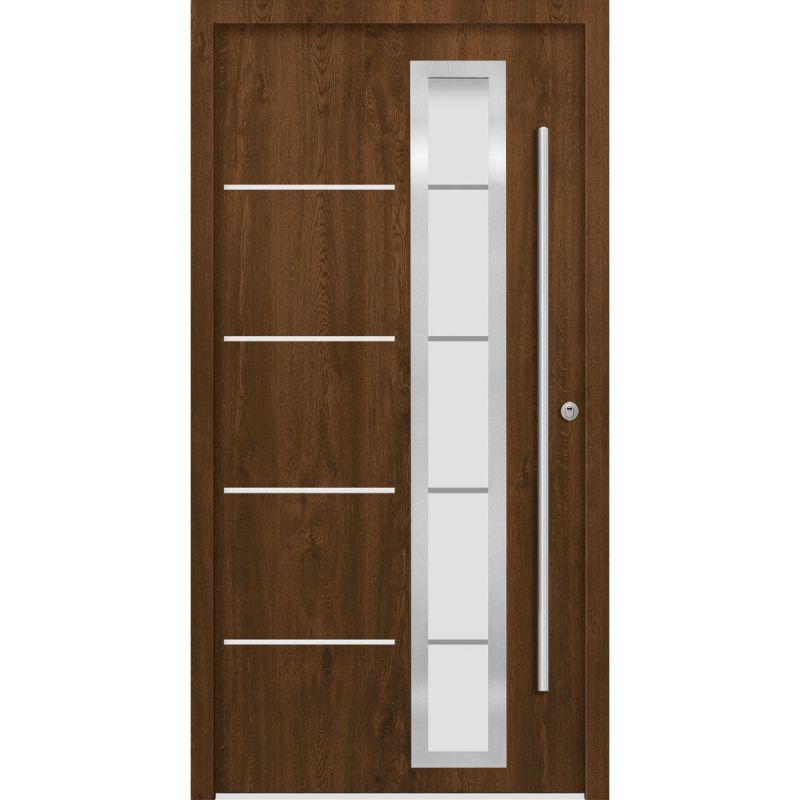 SplenDoor Premium-Haustür Passivedoor Uppsala RC2 energiesparend einbruchsicher nussbaum 100 x 200 cm rechts