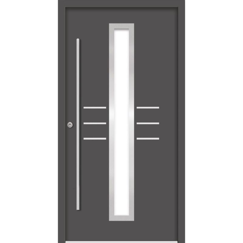 SplenDoor  Premium-Haustür Passivedoor Lund RC2 energiesparend einbruchsicher anthrazit 110 x 210 cm links