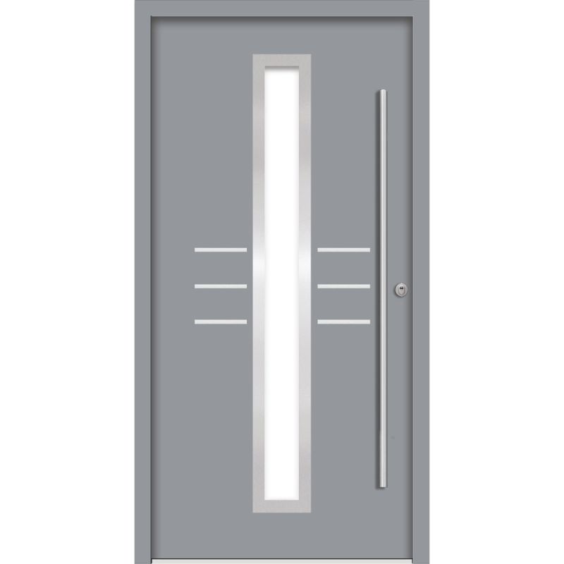 SplenDoor Premium-Haustür Passivedoor Lund RC2 energiesparend einbruchsicher grau 110 x 210 cm rechts