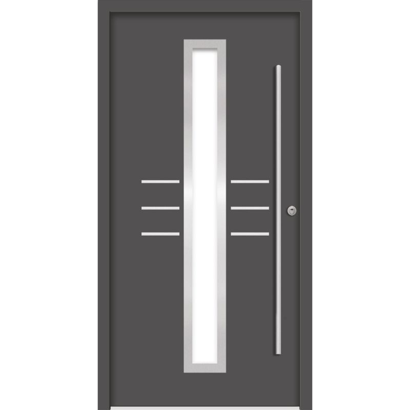 SplenDoor  Premium-Haustür Passivedoor Lund RC2 energiesparend einbruchsicher anthrazit 100 x 210 cm rechts